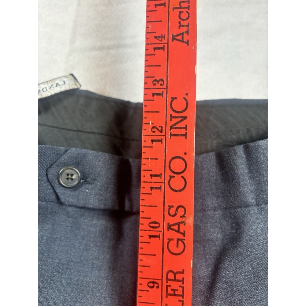 Lands End‎ Mens 100% Wool Dress Pants Trousers Slacks 34x32 Navy Pleated Cuffed - Picture 4 of 9